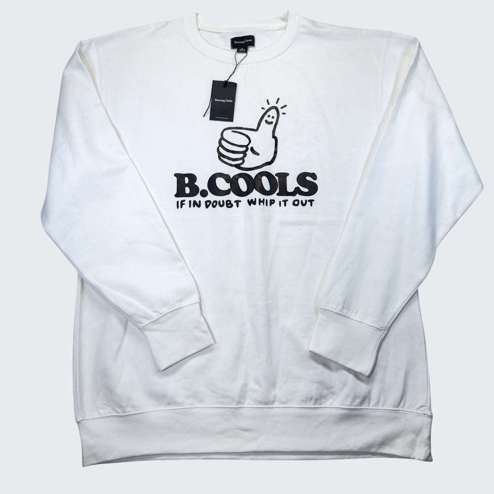 Barney Cools Whip It Out Graphic Sweatshirt Mens XL White Crewneck NWT